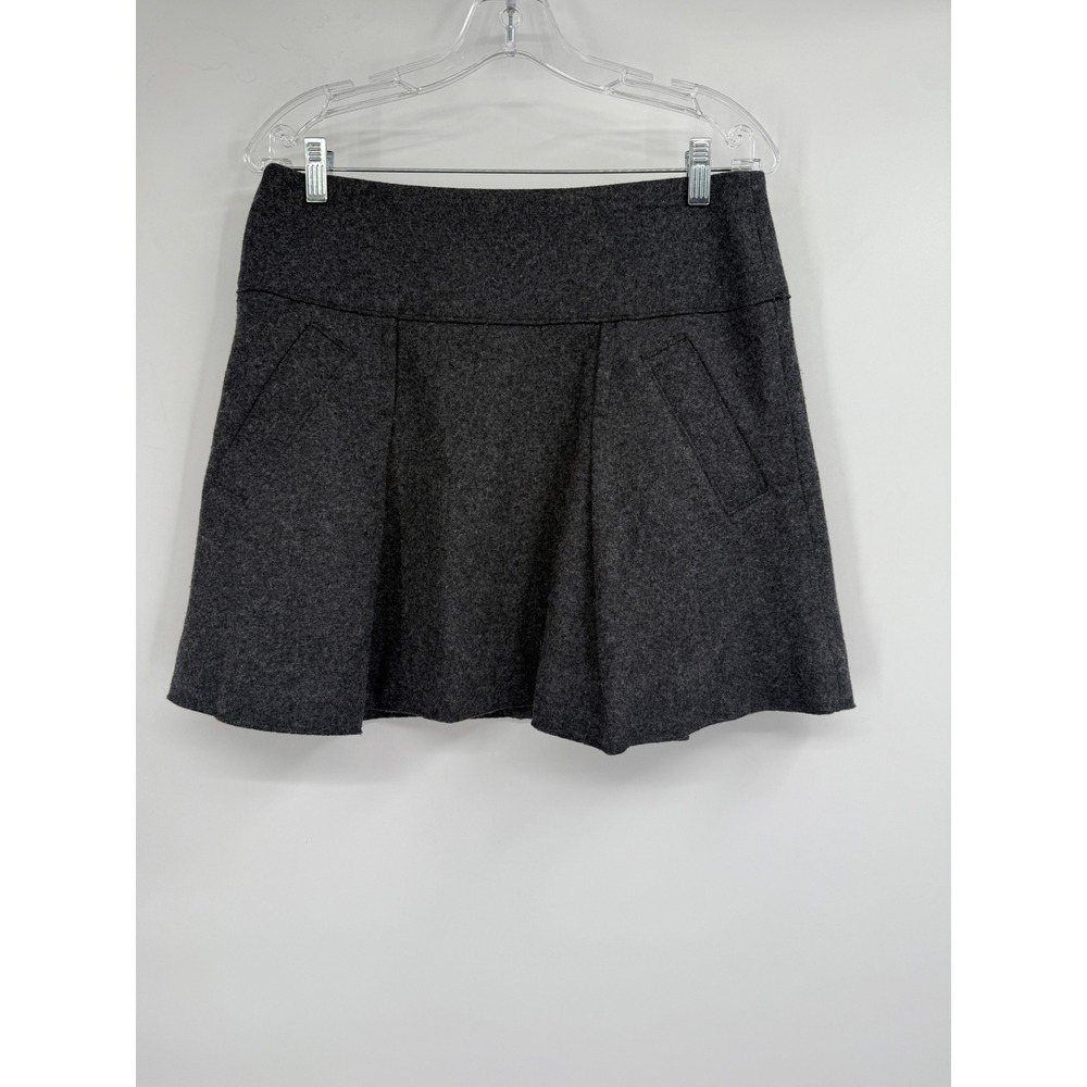 Vince Women's Mini Skirt Pleated Wool Blend Gray‎ Sz 8